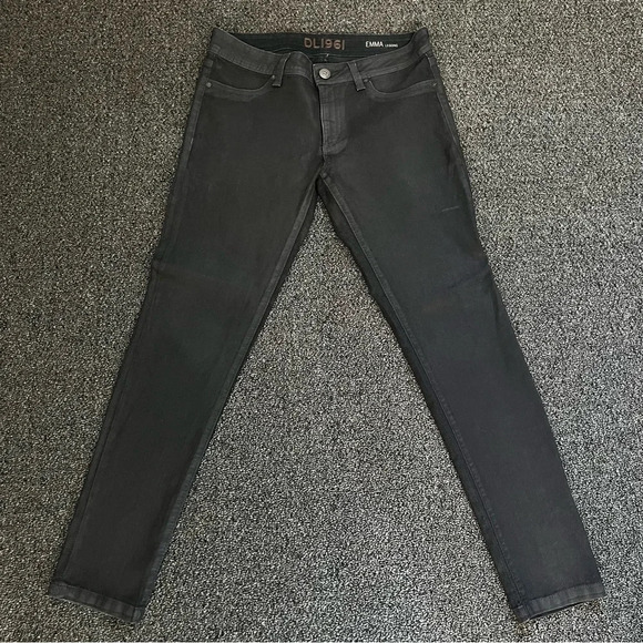 DL1961 Emma Skinny Low Rise Instasculp Black Jeans Sz 29 - Picture 2 of 15